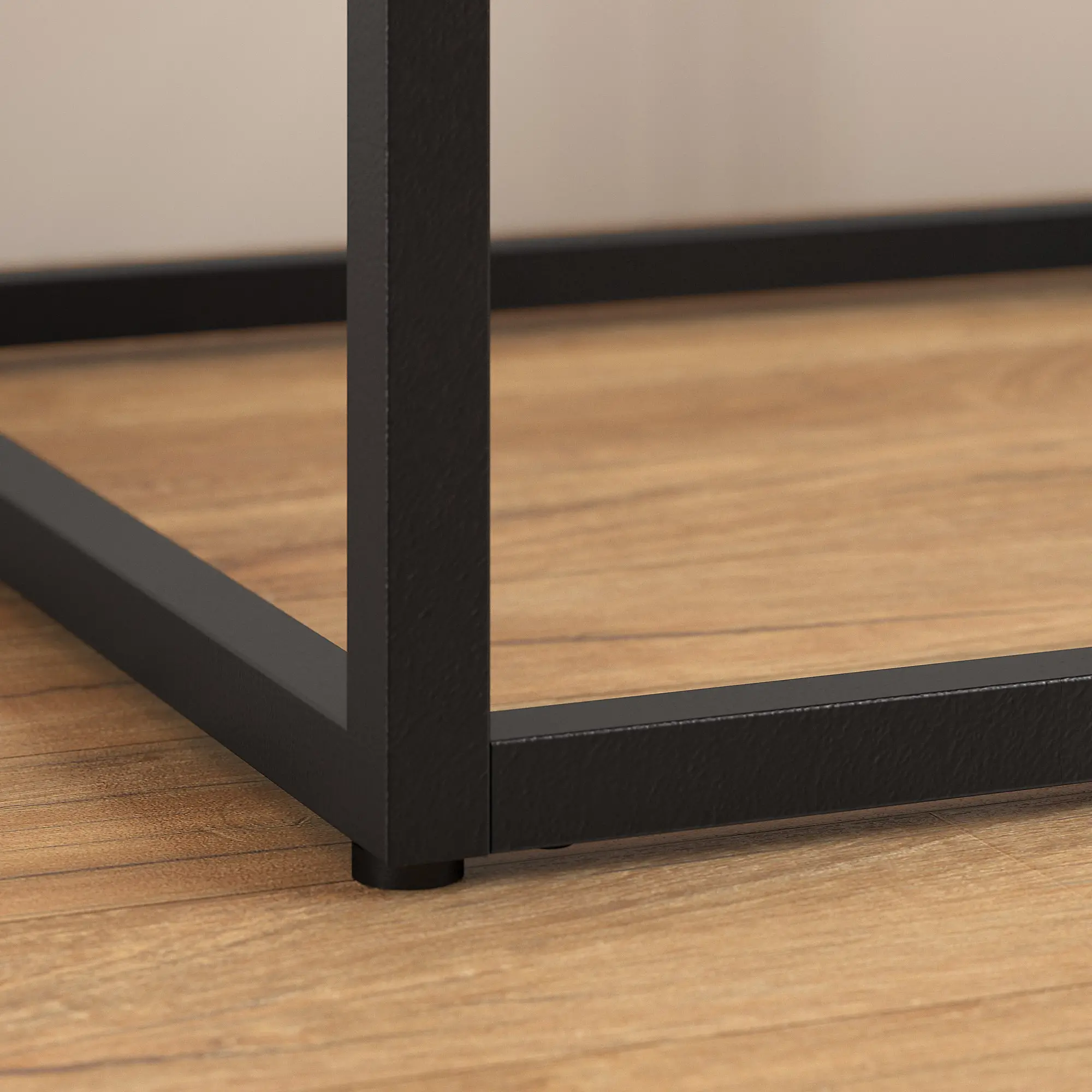 ATT120RB-03 Anthropology Rustic Brown Glass Top End Table-4