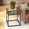 Rustic Brown Glass Top End Table - Anthropology