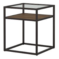 Rustic Brown Glass Top End Table - Anthropology-2