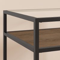 Rustic Brown Glass Top End Table - Anthropology-3