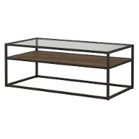 Rustic Brown Glass Top Coffee Table - Anthropology-2