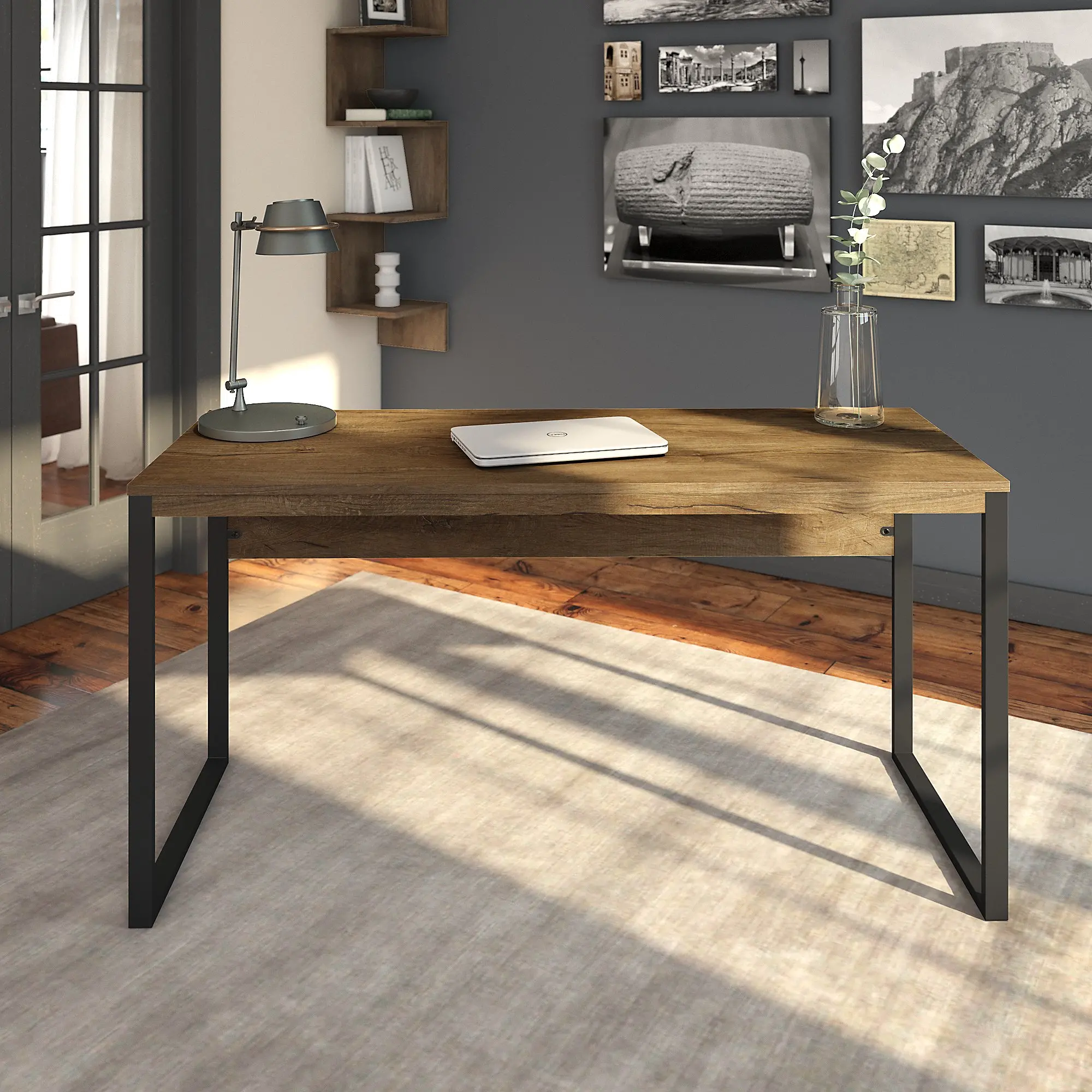 LAD160RB-03 Rustic Brown 60 Inch Writing Desk - Latitude-1