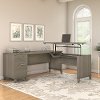 Ash Gray 72 Inch 3 Position Sit to Stand L Shaped Desk - Somerset