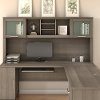 Ash Gray 72 Inch Hutch for L Shaped Desk - Somerset
