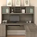 WC81611 Somerset Ash Gray 72 Inch Hutch for L Shaped Desk