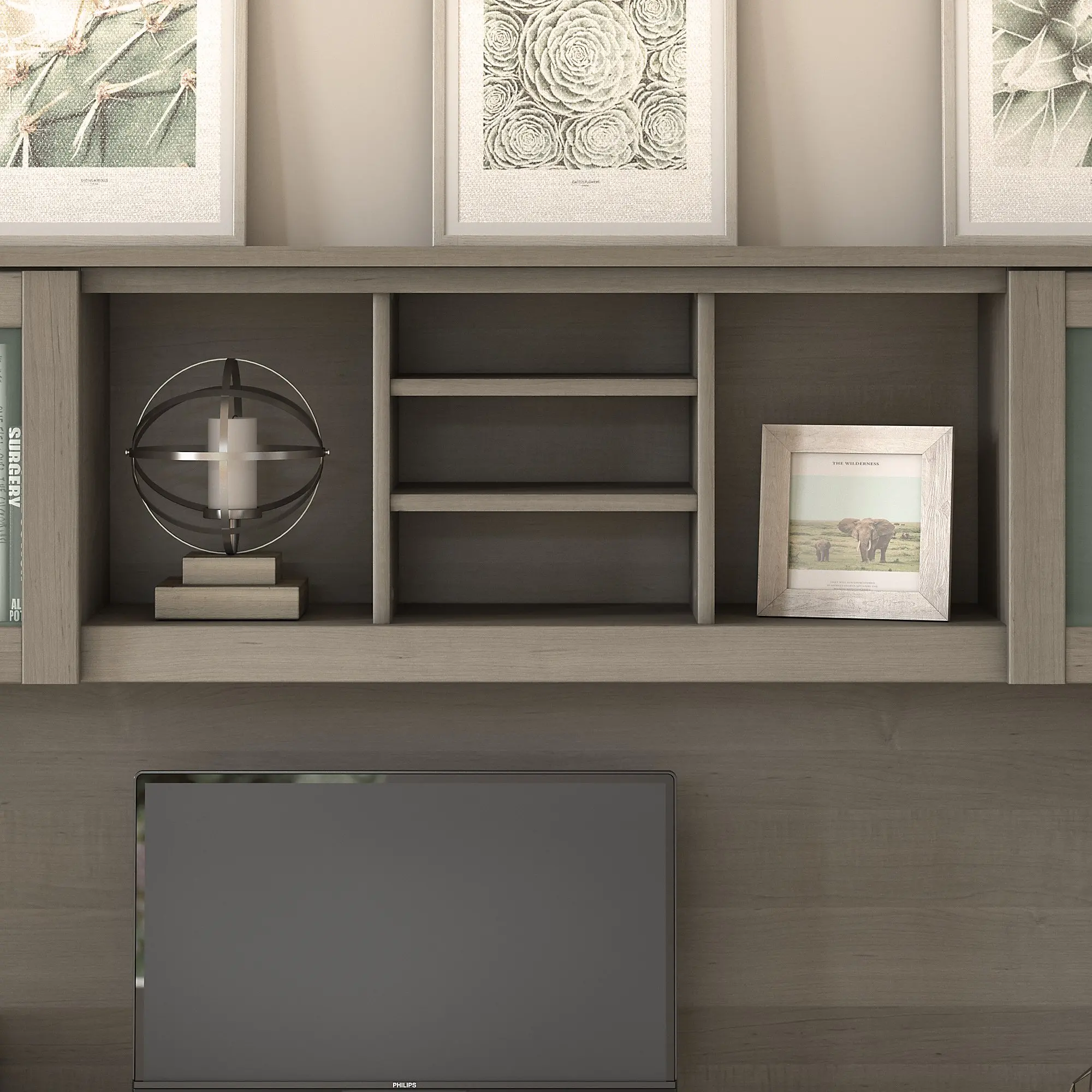 WC81611 Somerset Ash Gray 72 Inch Hutch for L Shaped Desk-2