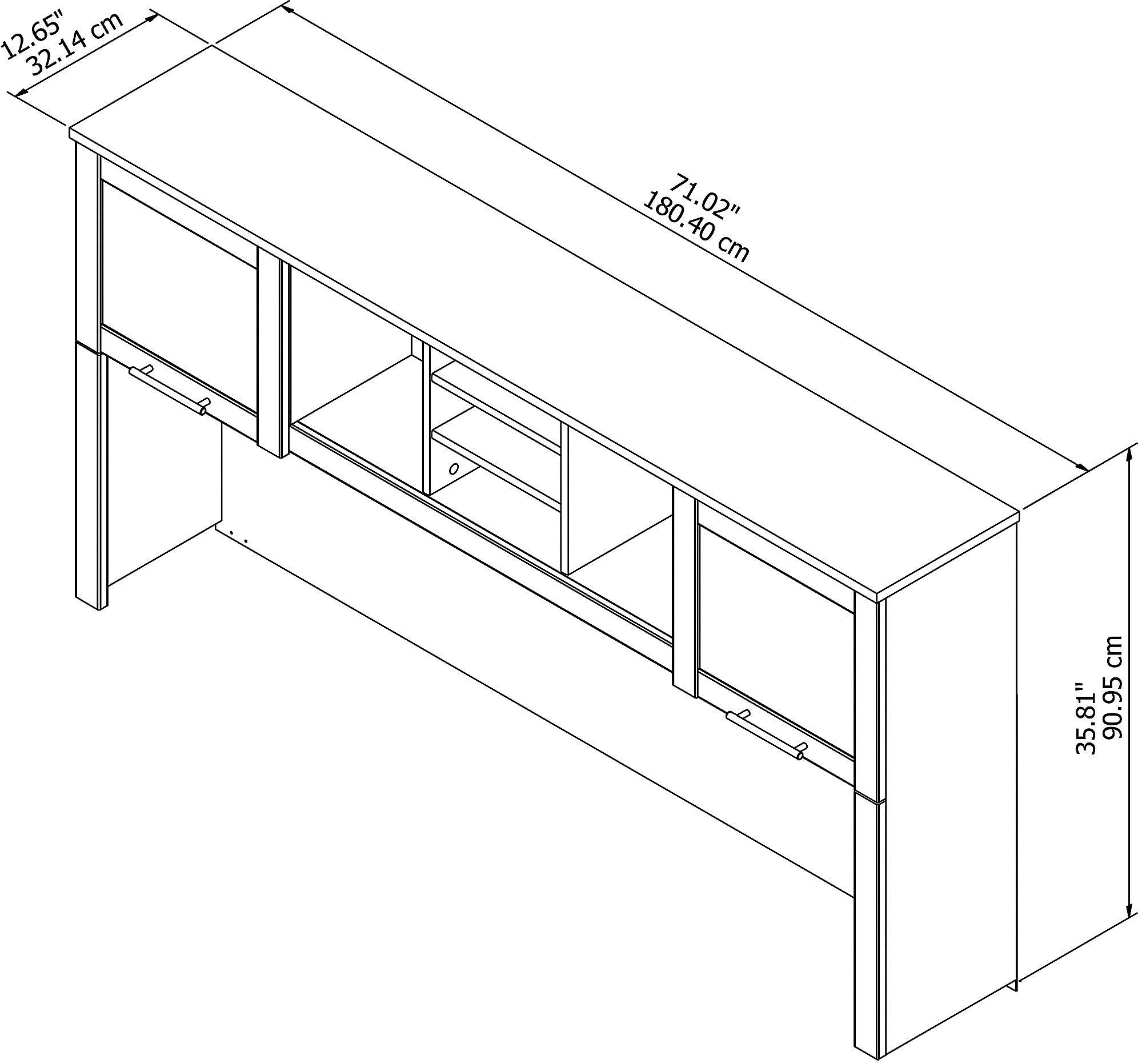 WC81611 Somerset Ash Gray 72 Inch Hutch for L Shaped Desk-6