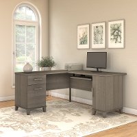 Ash Gray 60 Inch L Shaped Desk - Somerset