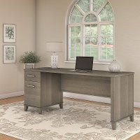Ash Gray Office Desk with Drawers - Somerset