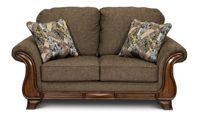 Traditional Dark Brown Loveseat - Miltonwood