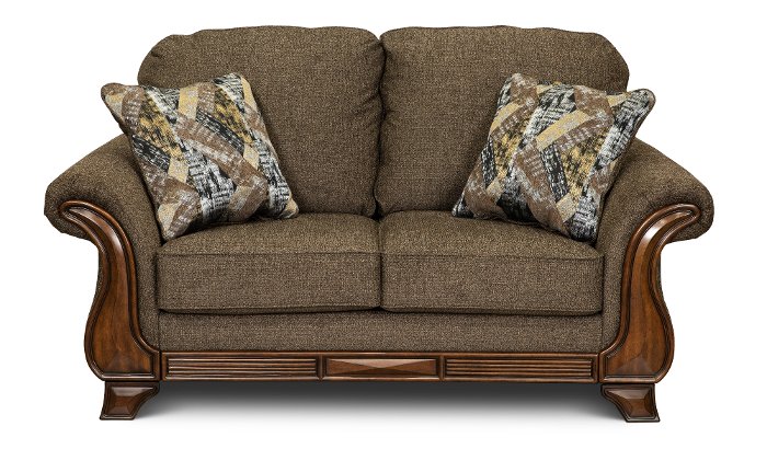 Traditional Dark Brown Loveseat - Miltonwood