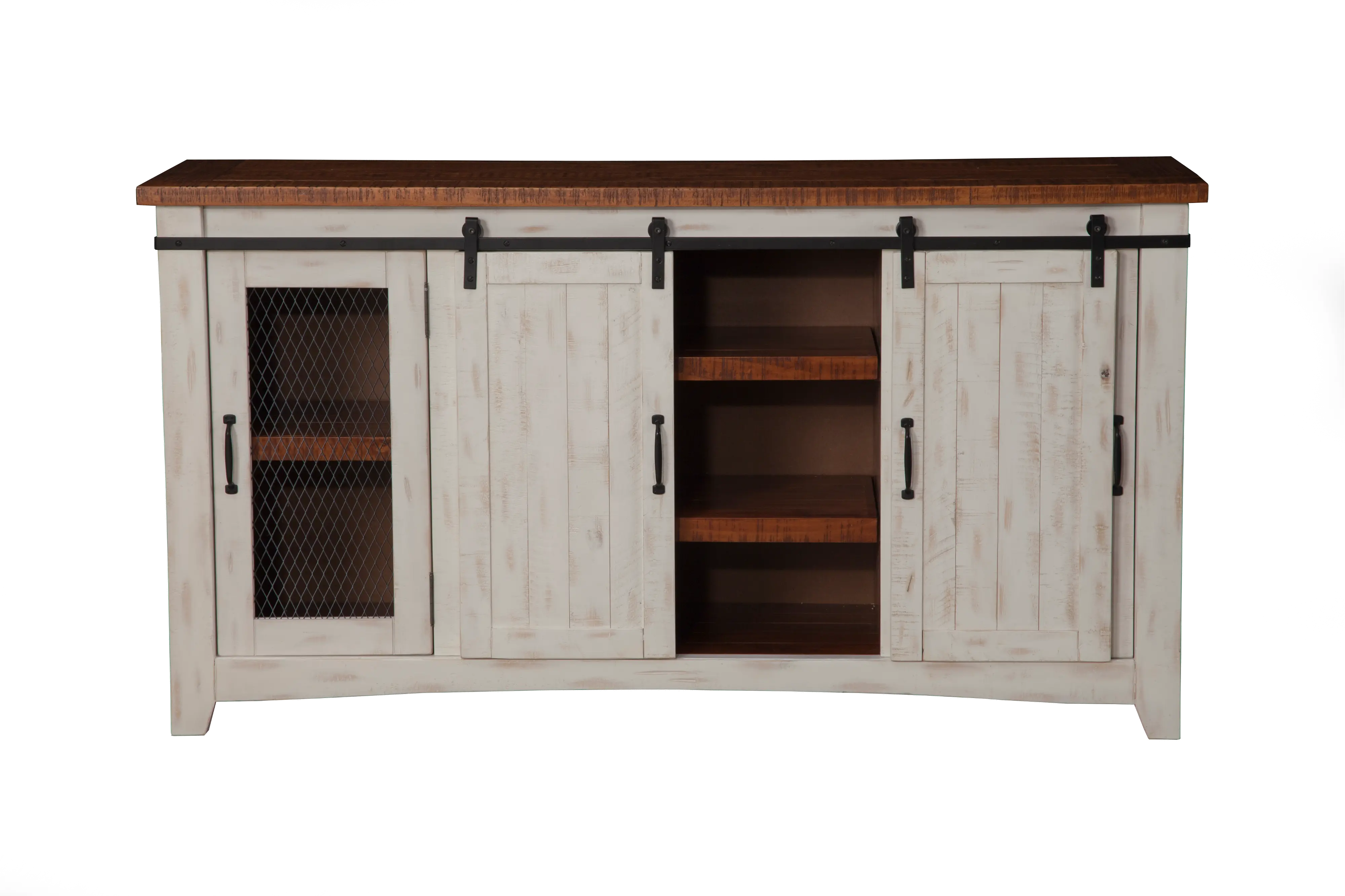 Antique White TV Stand - Taos-3
