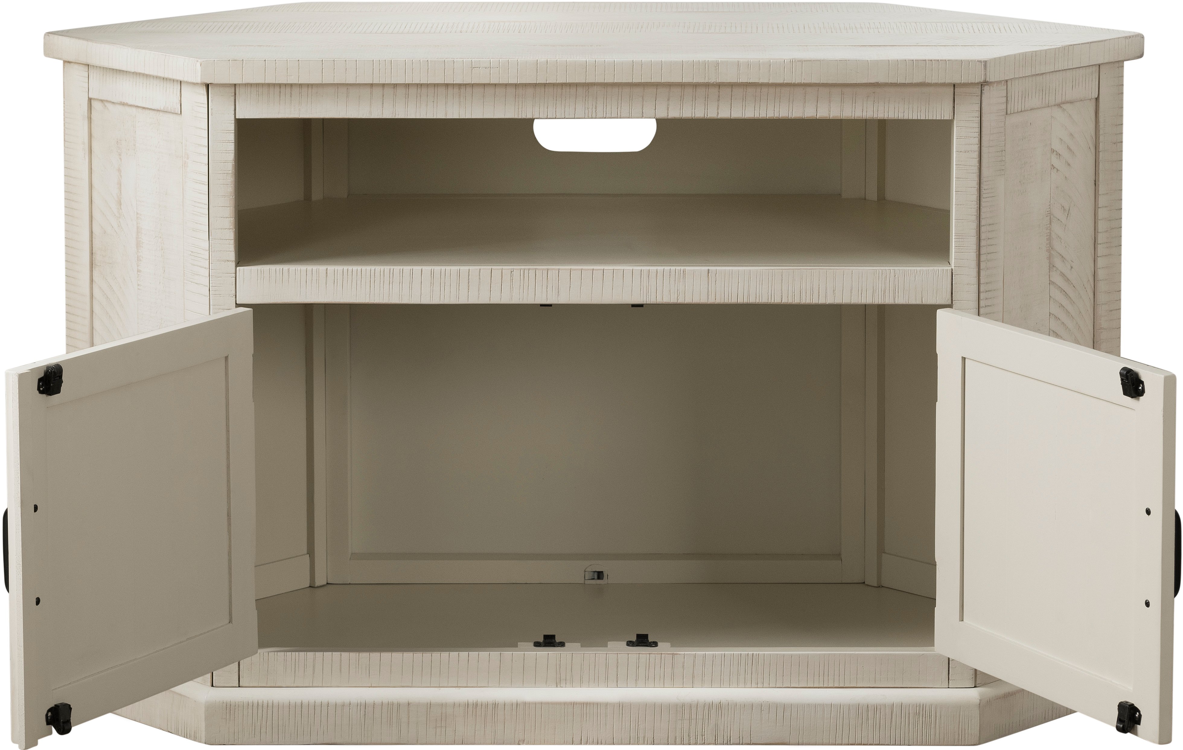 Antique Cream Country Corner TV Stand - Rustic-3