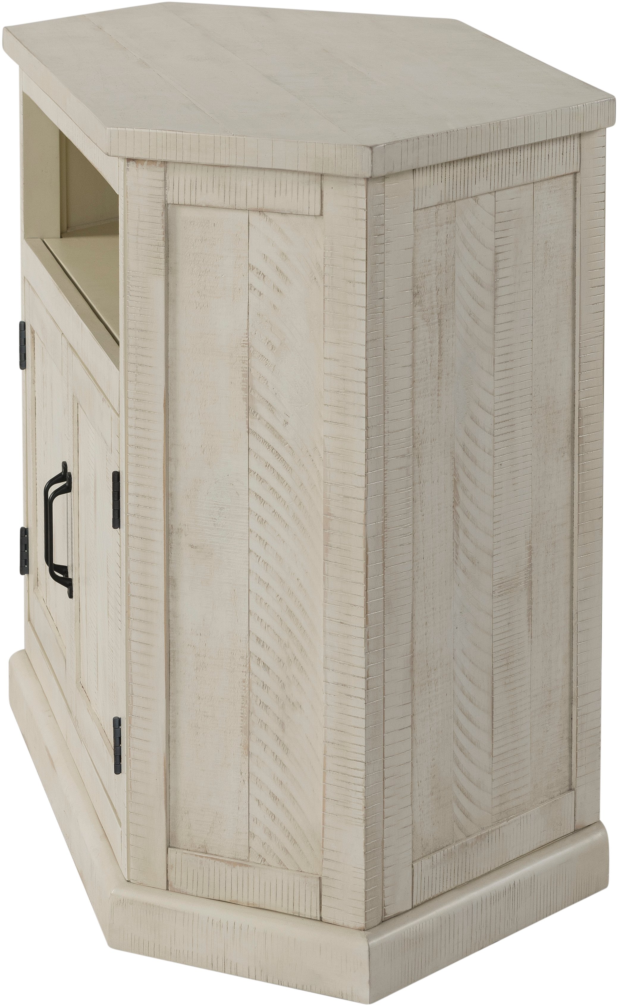 Antique Cream Country Corner TV Stand - Rustic-4