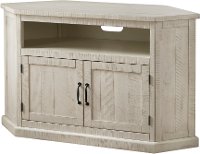 White Wash Country Corner TV Stand - Rustic-2