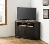 Black and Honey Pine Corner TV Stand - Rustic