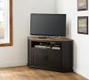 Black and Honey Pine Corner TV Stand - Rustic