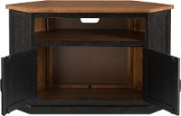 Black and Honey Pine Corner TV Stand - Rustic-2