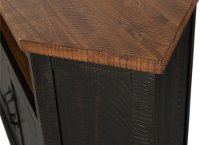 Black and Honey Pine Corner TV Stand - Rustic-5