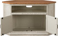 White Wash and Pine Corner TV Stand - Rustic-2