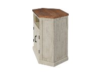 White Wash and Pine Corner TV Stand - Rustic-4