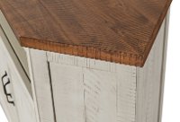 White Wash and Pine Corner TV Stand - Rustic-5