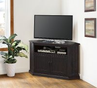 Espresso Contemporary 55 Inch Corner TV Stand - Rustic