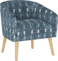 47-1NATBLIND Modern Bali Indigo Blue Deco Accent Chair