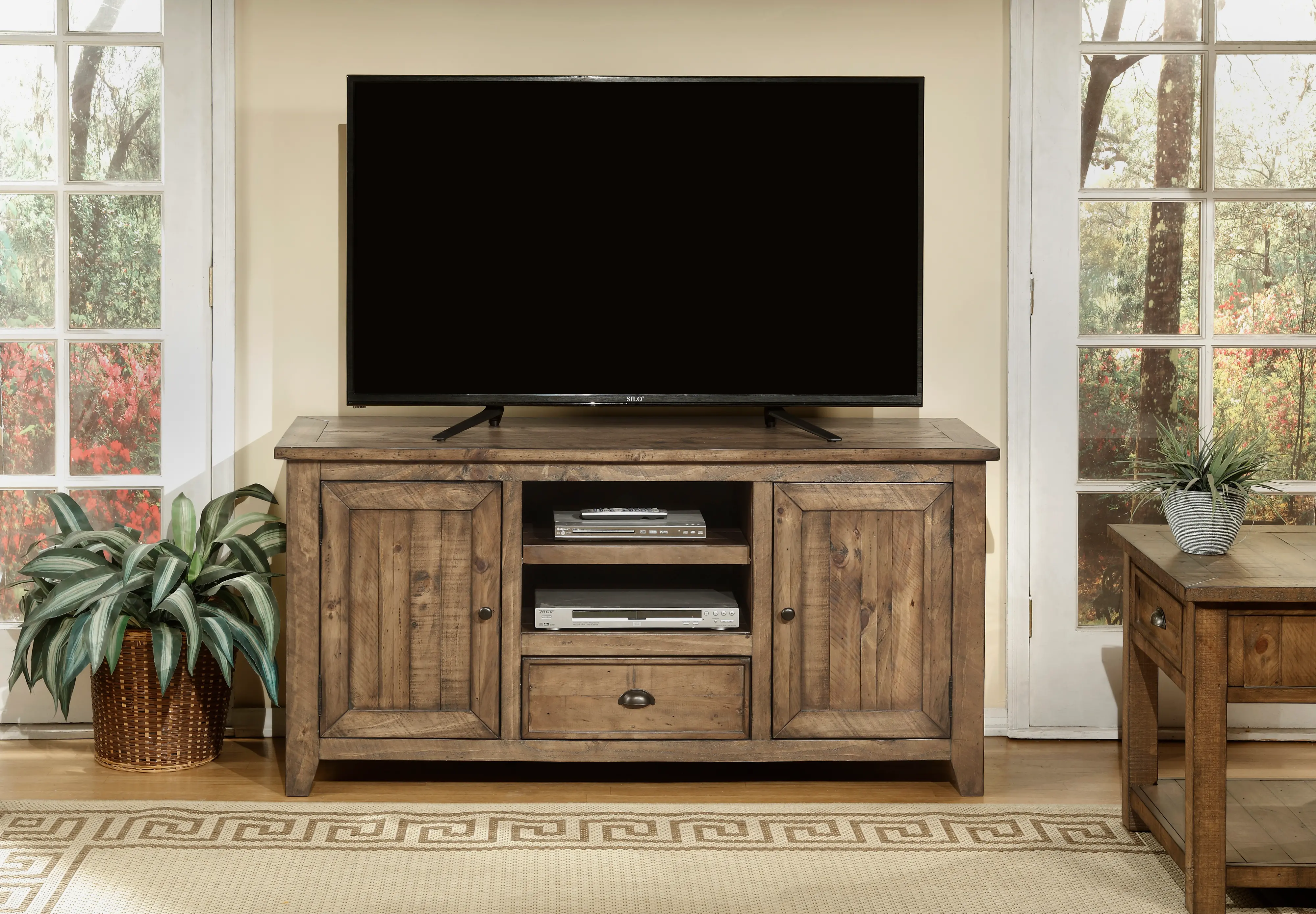 Natural Wood 60 Inch TV Stand - Coastal-1