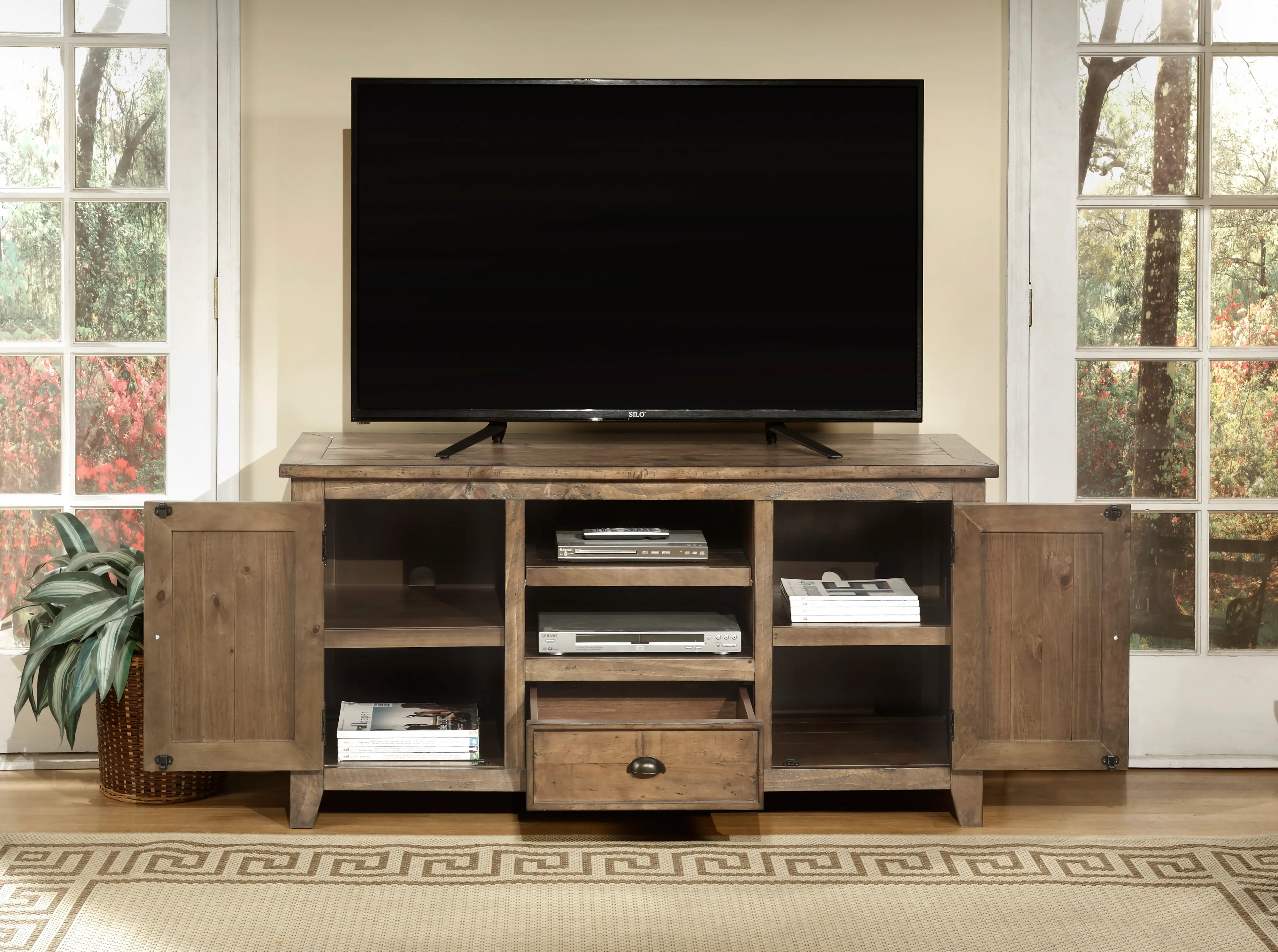 Natural Wood 60 Inch TV Stand - Coastal-2