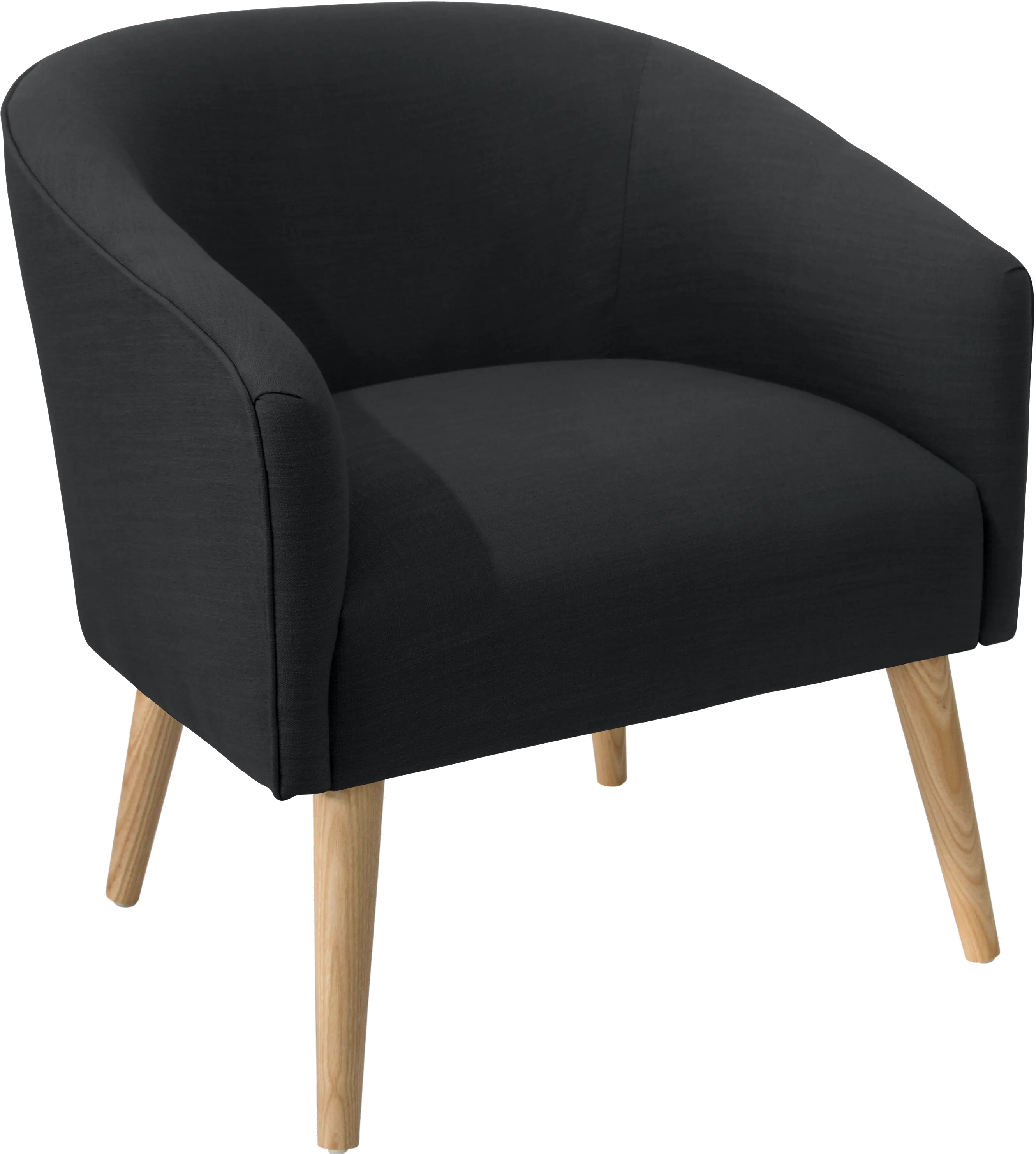 47-1NATLNNBLC Linen Black Deco Accent Chair-1