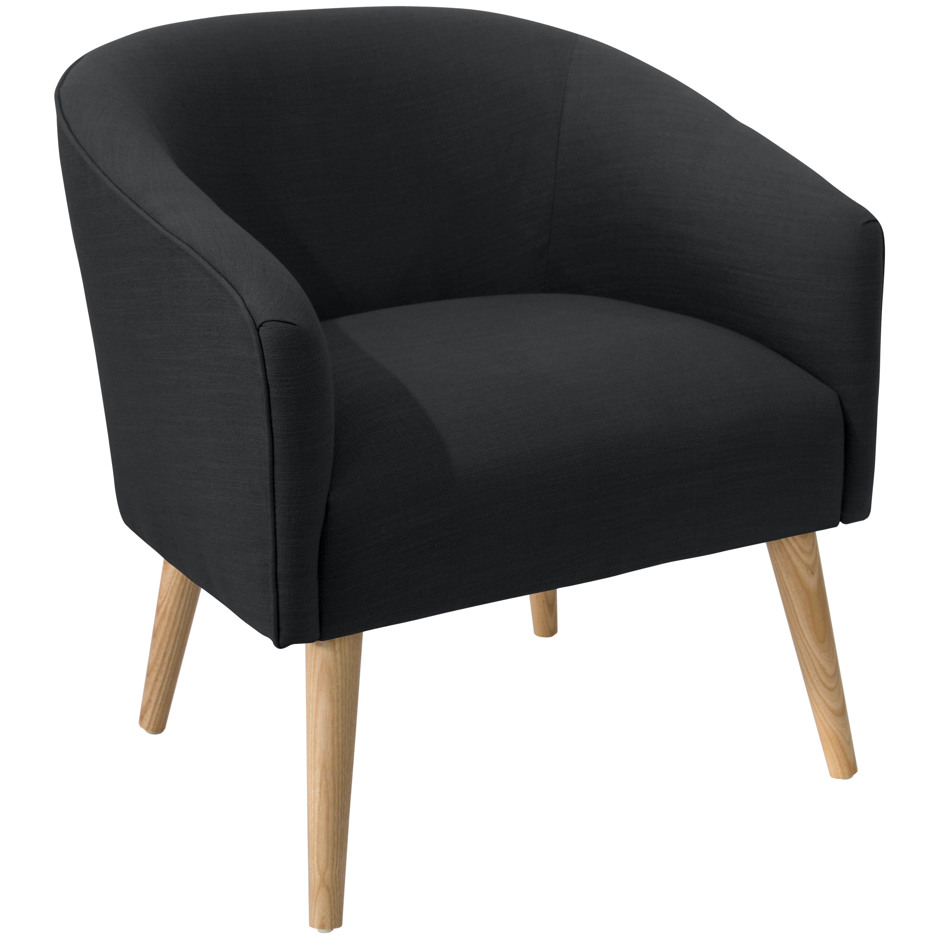 47-1NATLNNBLC Modern Linen Black Deco Accent Chair-1