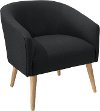 47-1NATLNNBLC Modern Linen Black Deco Accent Chair