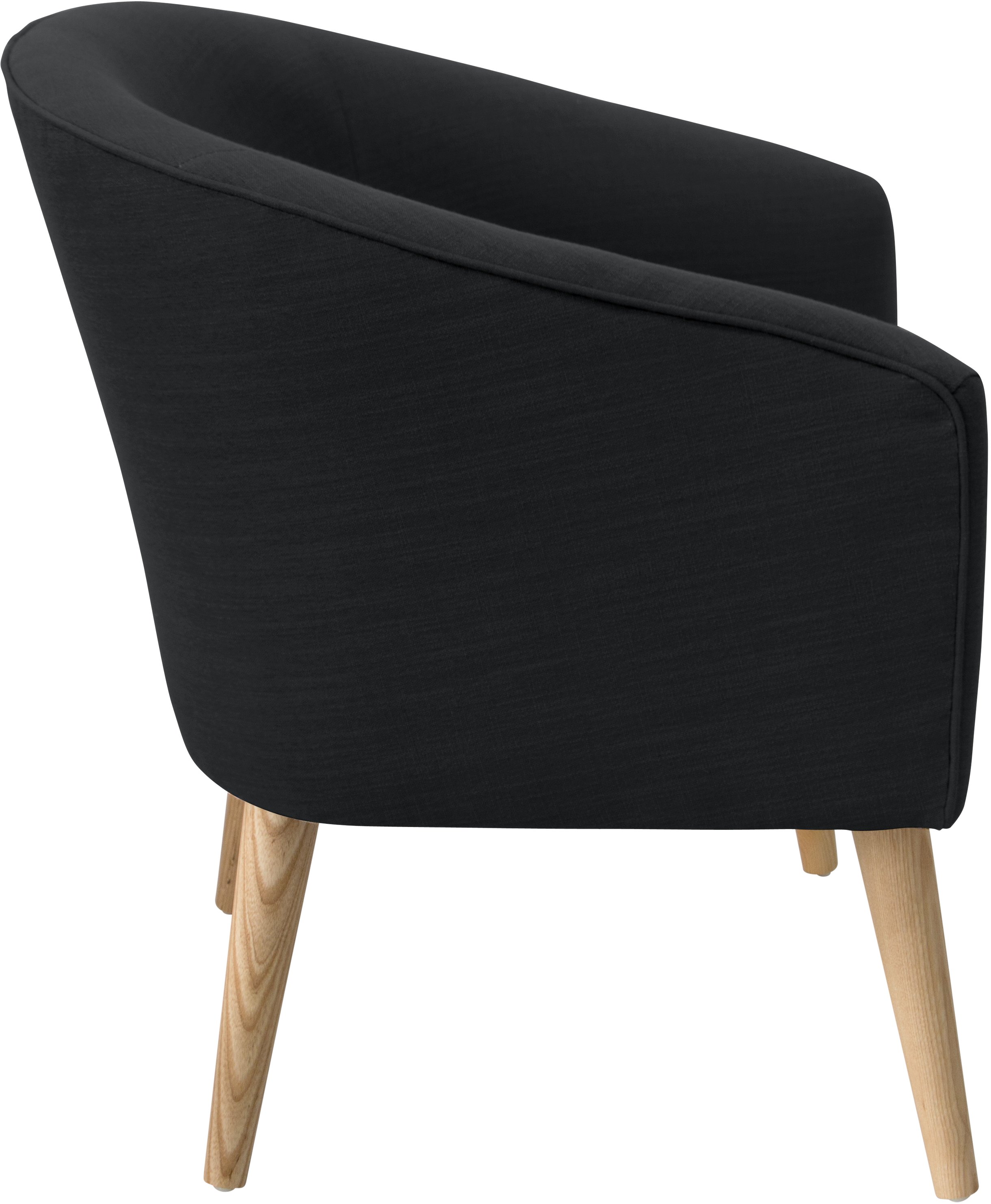 47-1NATLNNBLC Modern Linen Black Deco Accent Chair-2