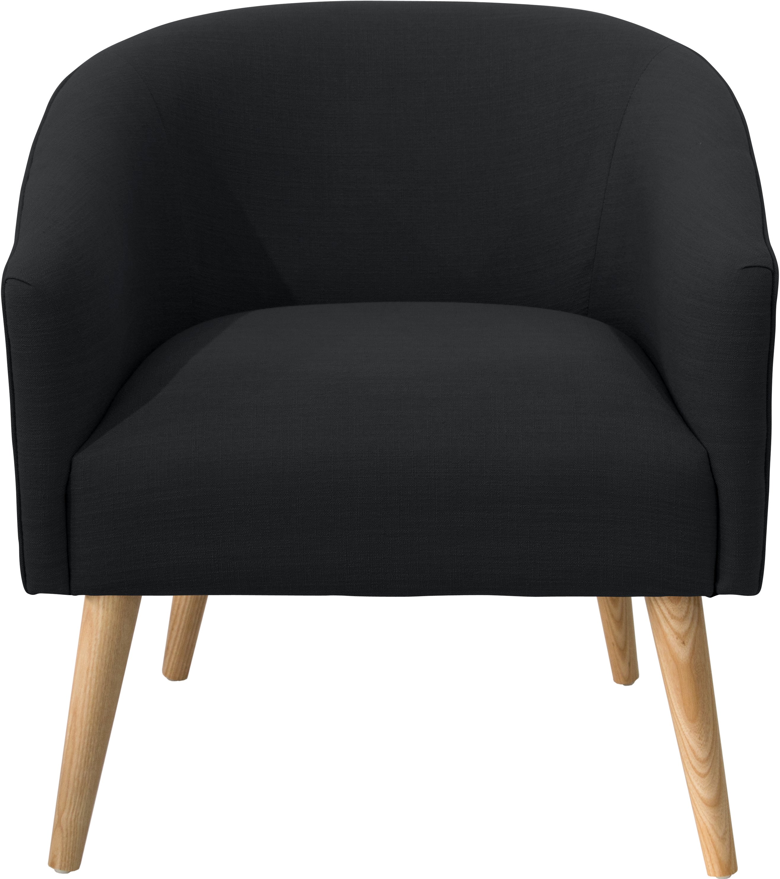 47-1NATLNNBLC Modern Linen Black Deco Accent Chair-5
