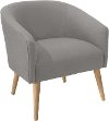 47-1NATLNNGR Modern Linen Gray Deco Accent Chair