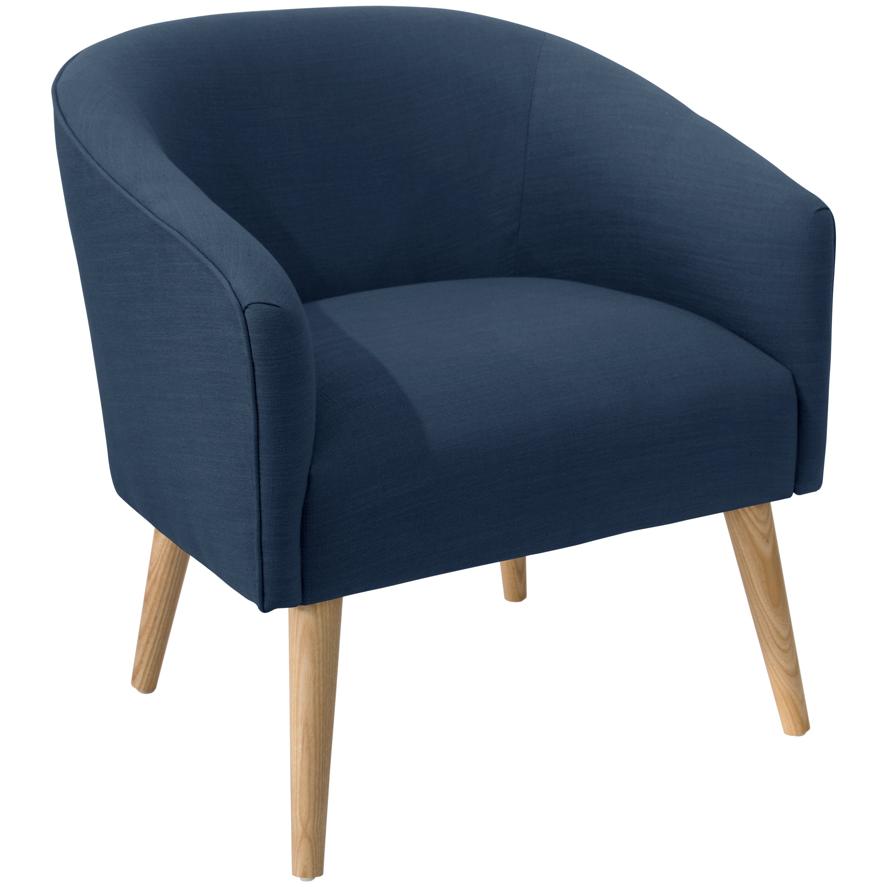 47-1NATLNNNV Modern Linen Navy Blue Deco Accent Chair-1
