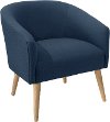 47-1NATLNNNV Modern Linen Navy Blue Deco Accent Chair
