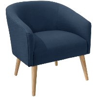 47-1NATLNNNV Modern Linen Navy Blue Deco Accent Chair