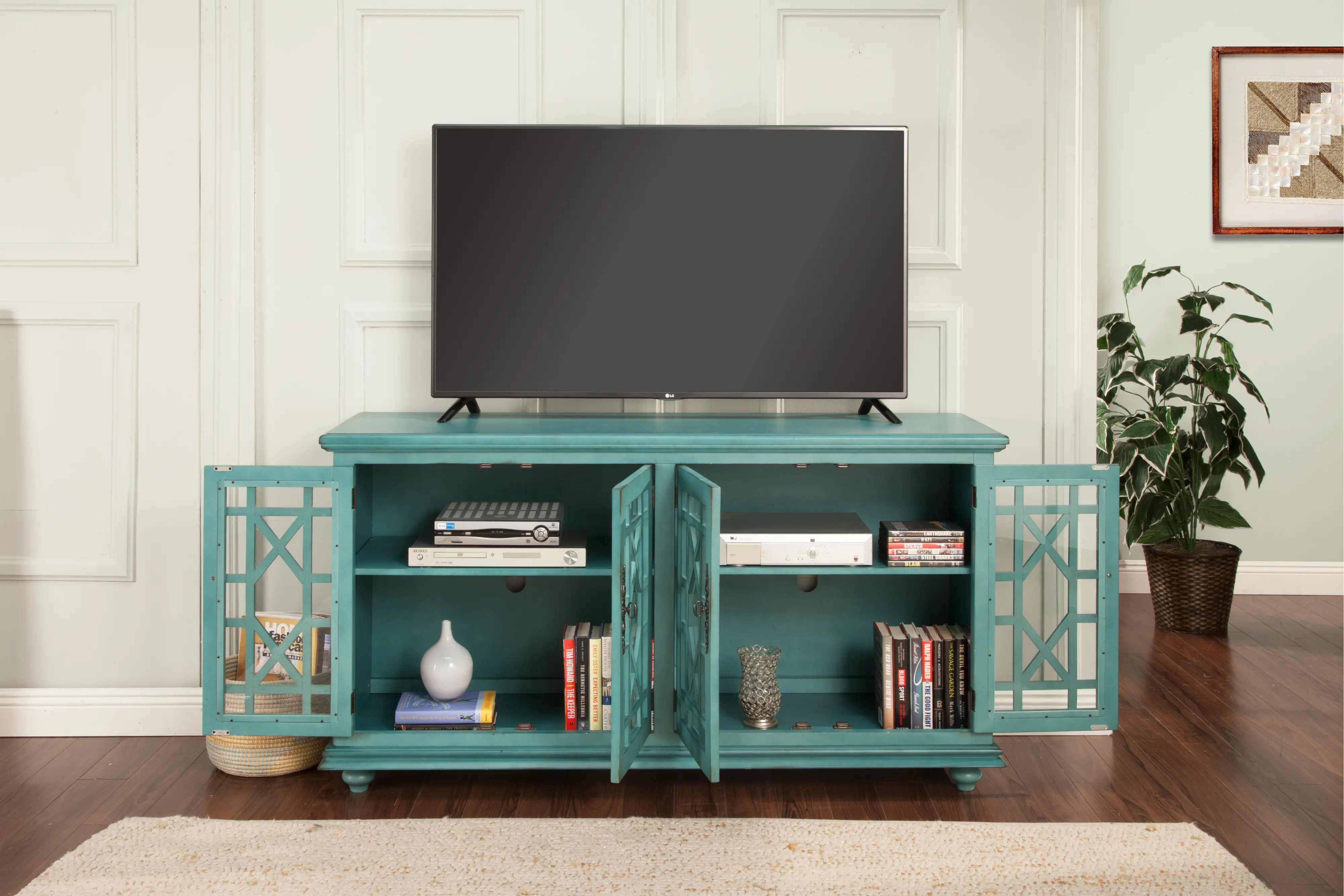 Jules Glam Teal TV Stand-2