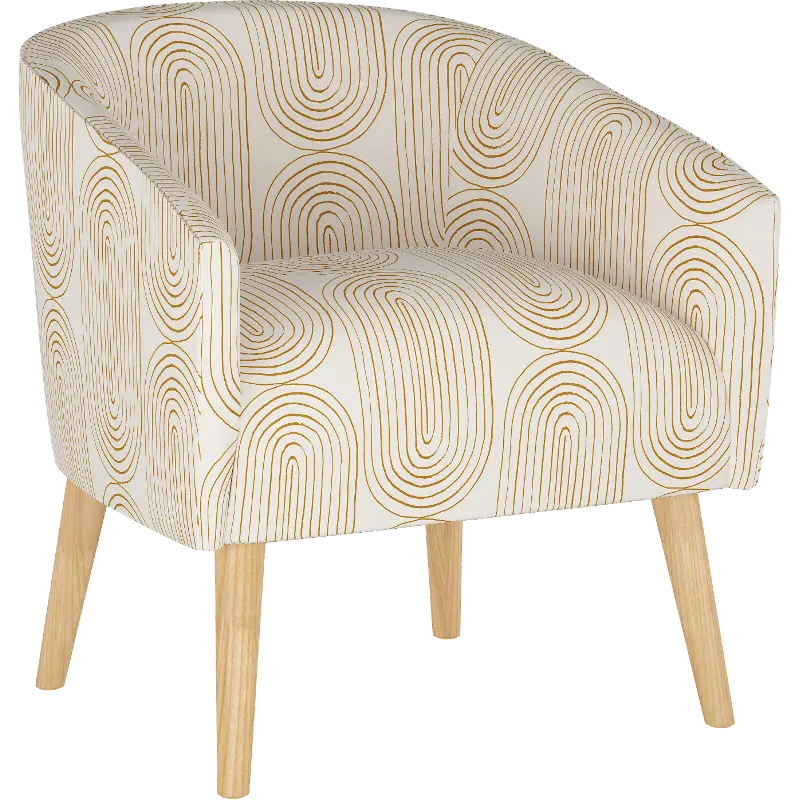 47-1NATOBLMST Deco Mustard Oblong Accent Chair - Skyline Furniture