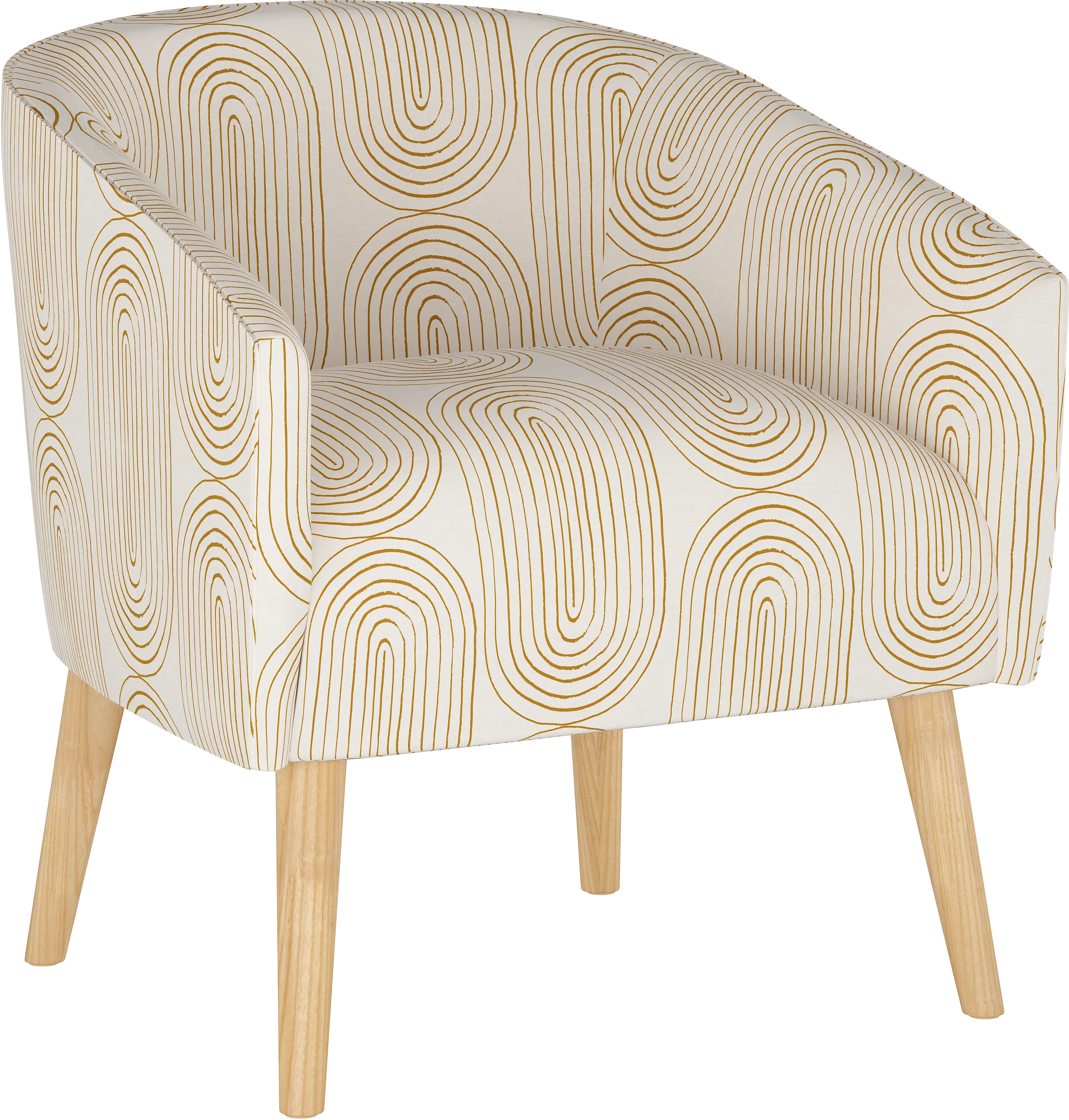 47-1NATOBLMST Deco Mustard Oblong Accent Chair-1