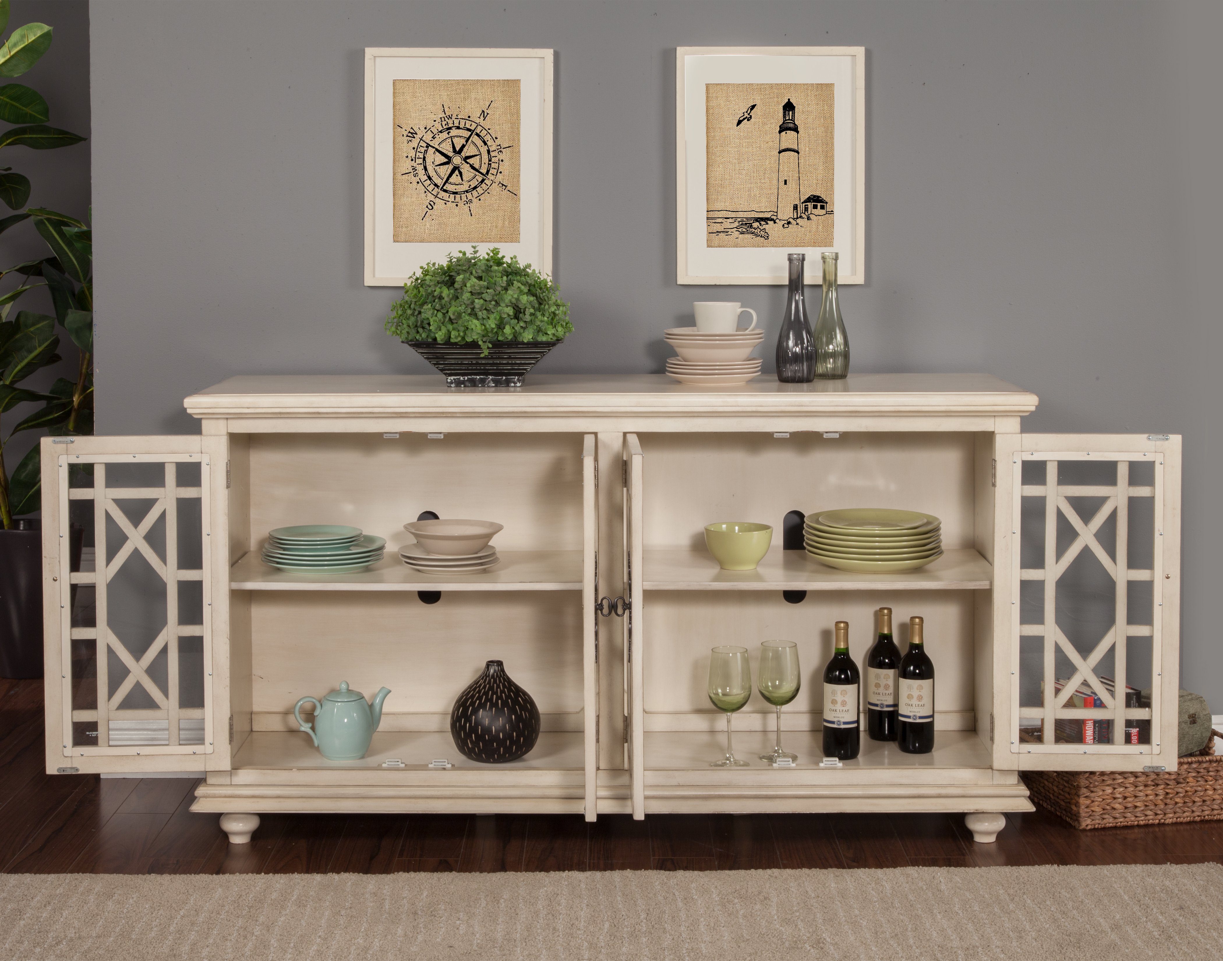 Orsey Elegant Antique White TV Stand-2