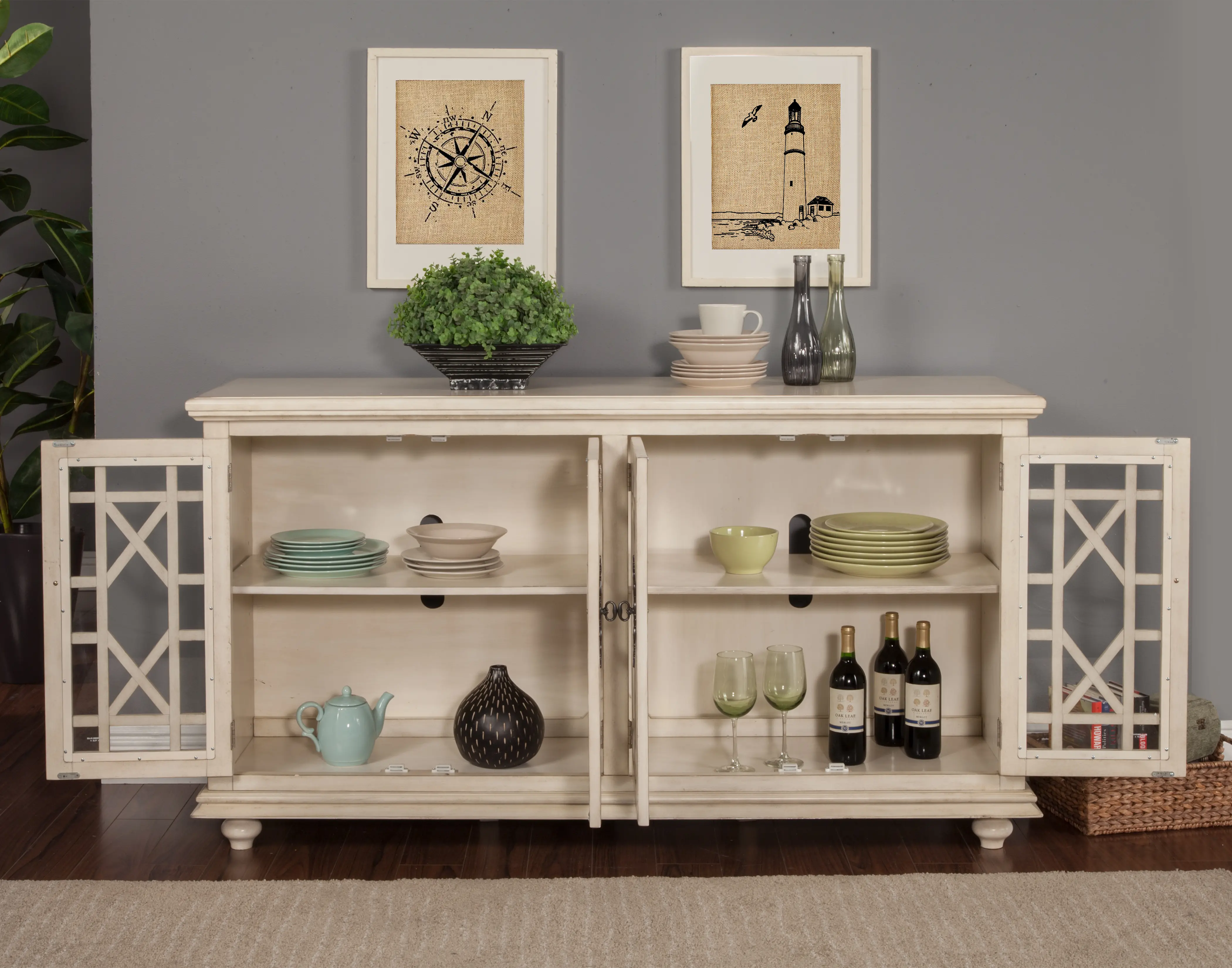 Orsey Elegant Antique White TV Stand-2