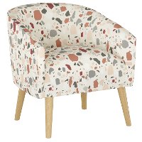 47-1NATTRZRST Modern Multi Color Terrazzo Rust Deco Accent Chair