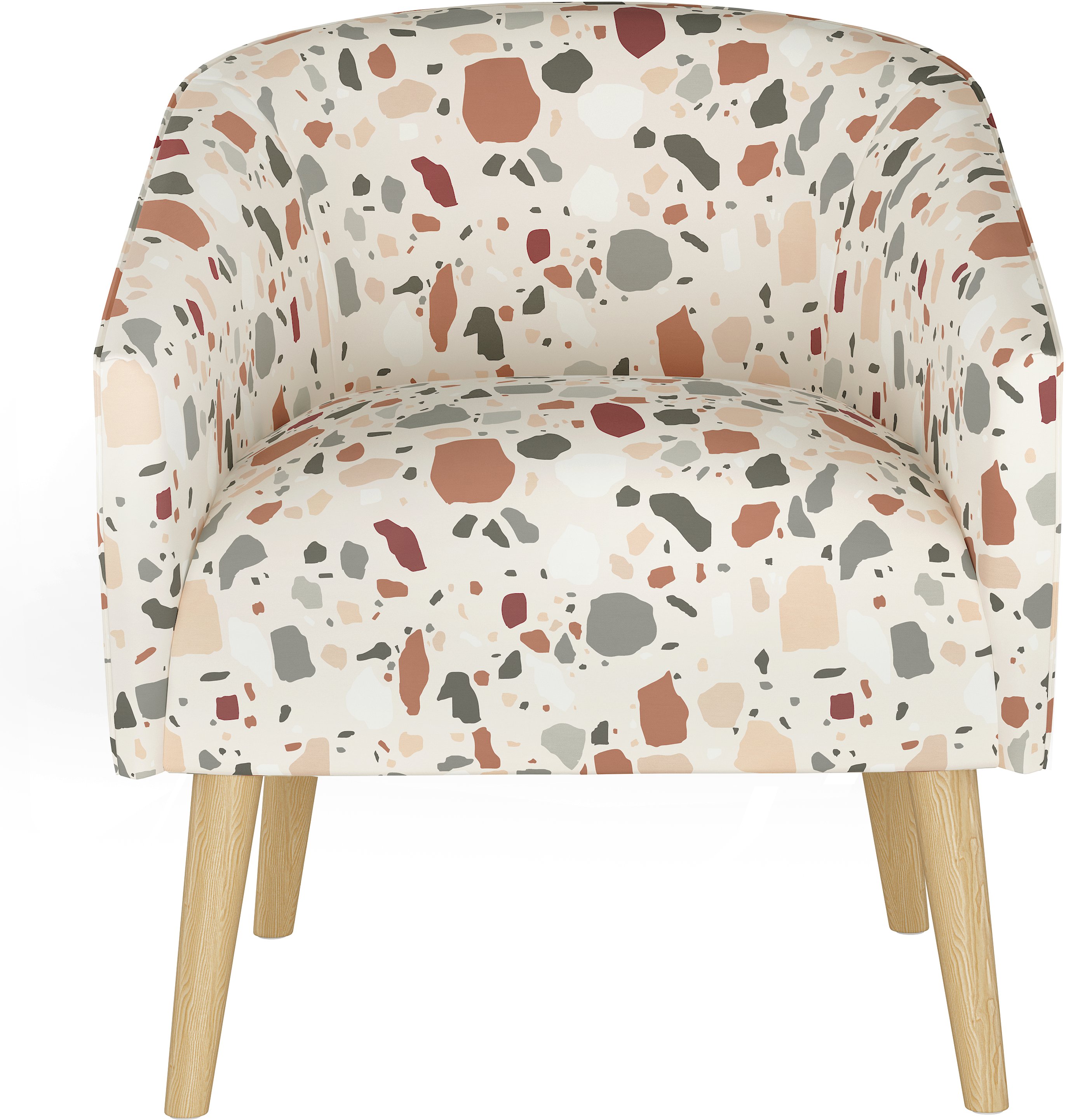 47-1NATTRZRST Modern Multi Color Terrazzo Rust Deco Accent Chair-2