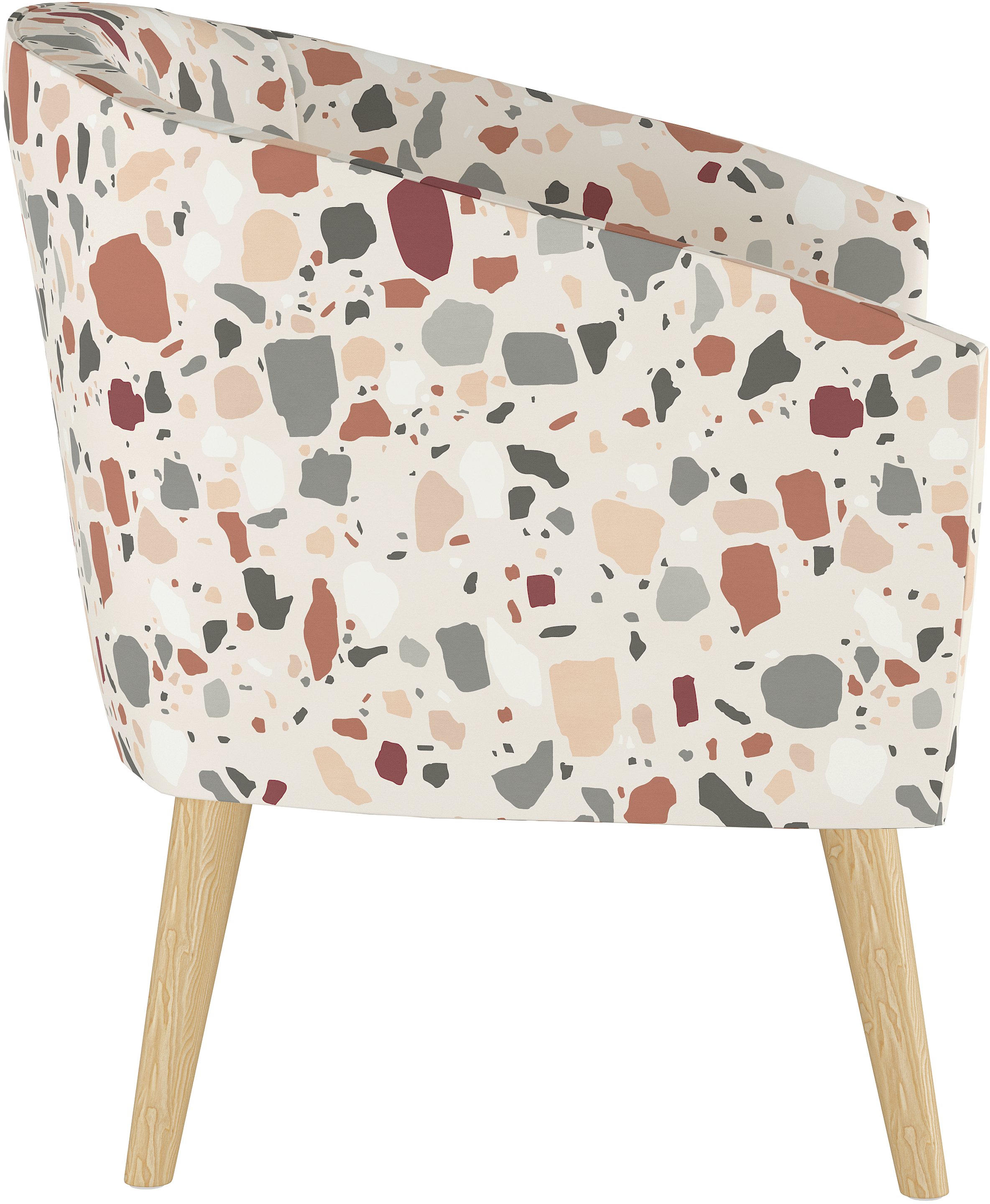47-1NATTRZRST Modern Multi Color Terrazzo Rust Deco Accent Chair-3