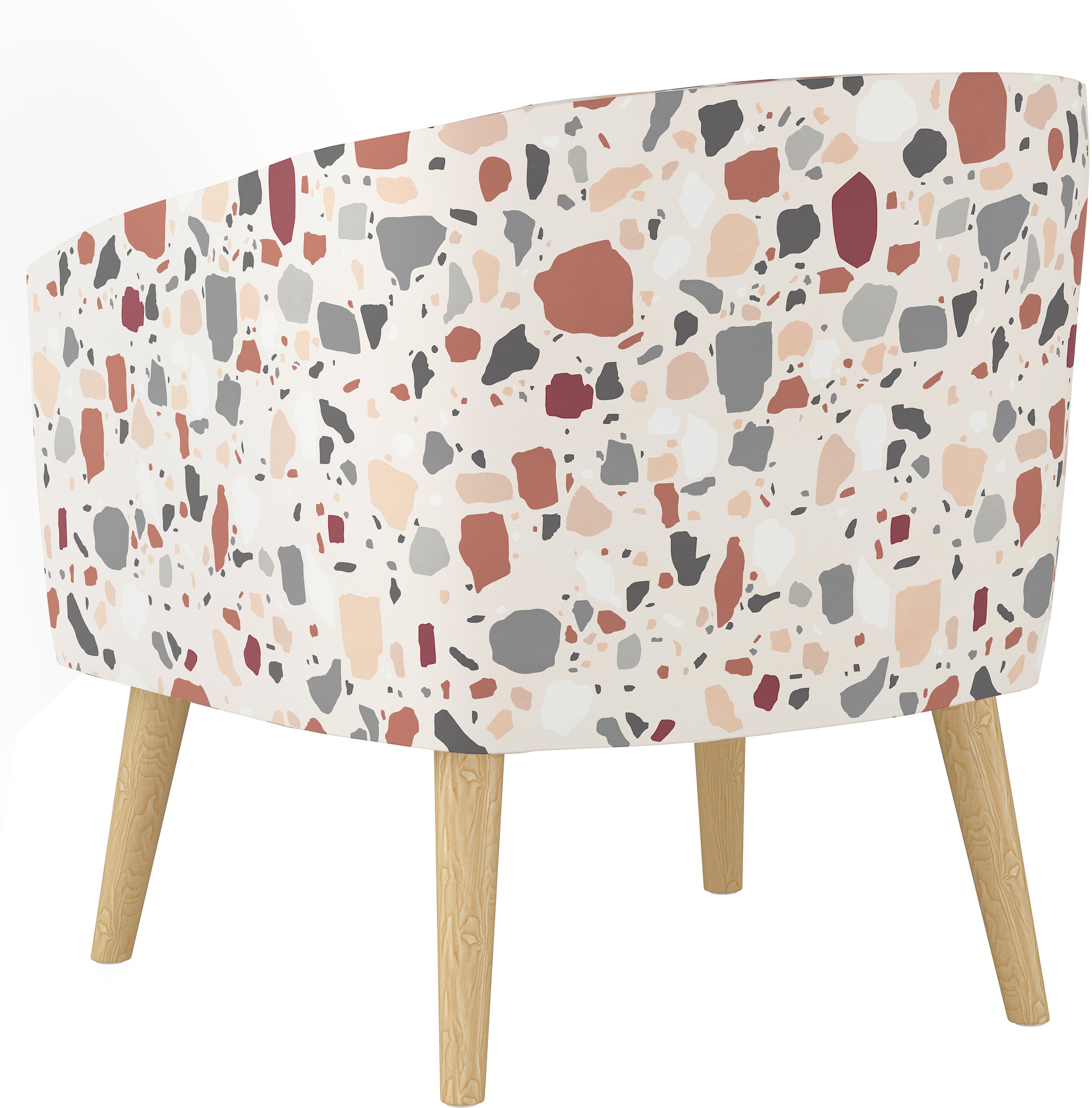 47-1NATTRZRST Modern Multi Color Terrazzo Rust Deco Accent Chair-4