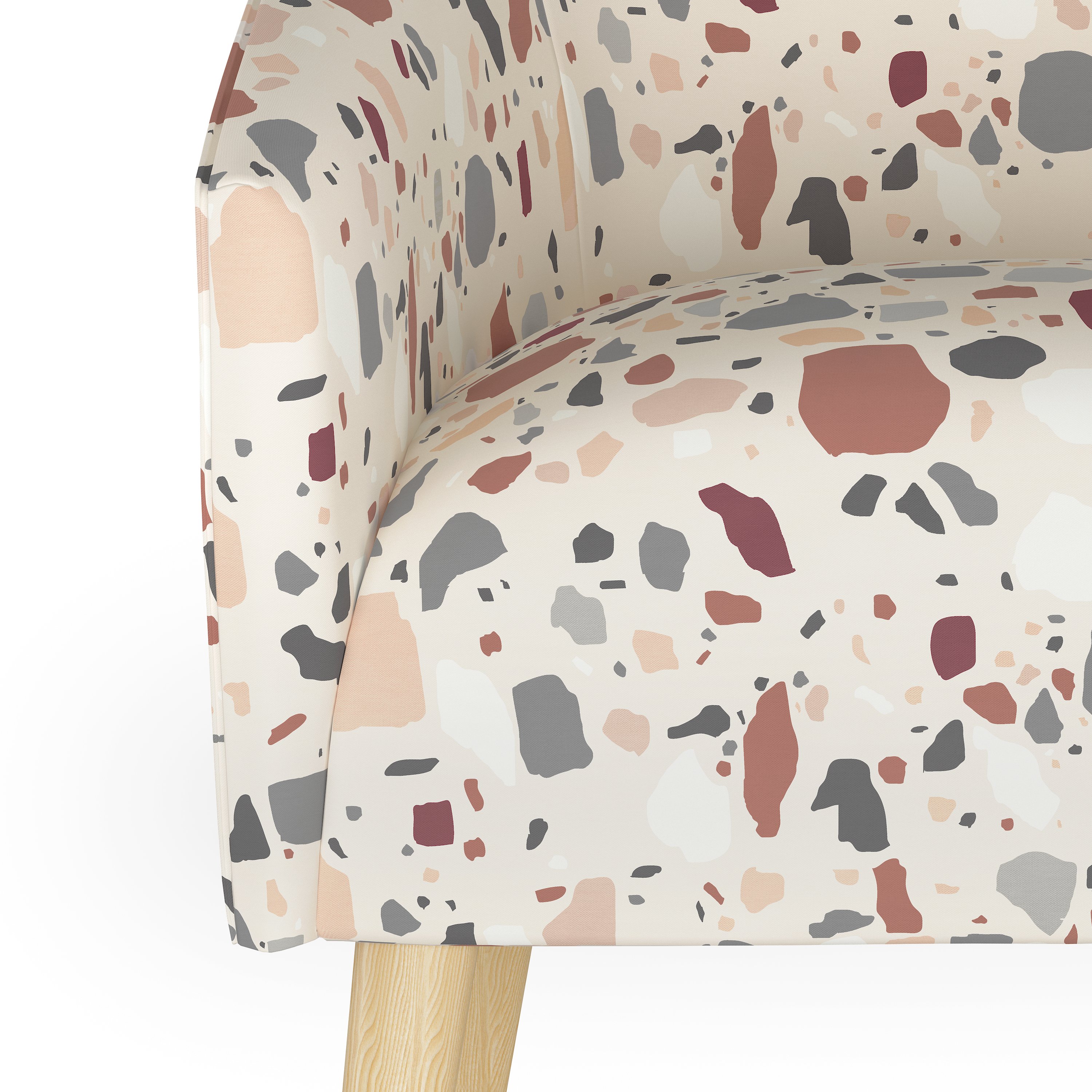 47-1NATTRZRST Modern Multi Color Terrazzo Rust Deco Accent Chair-5