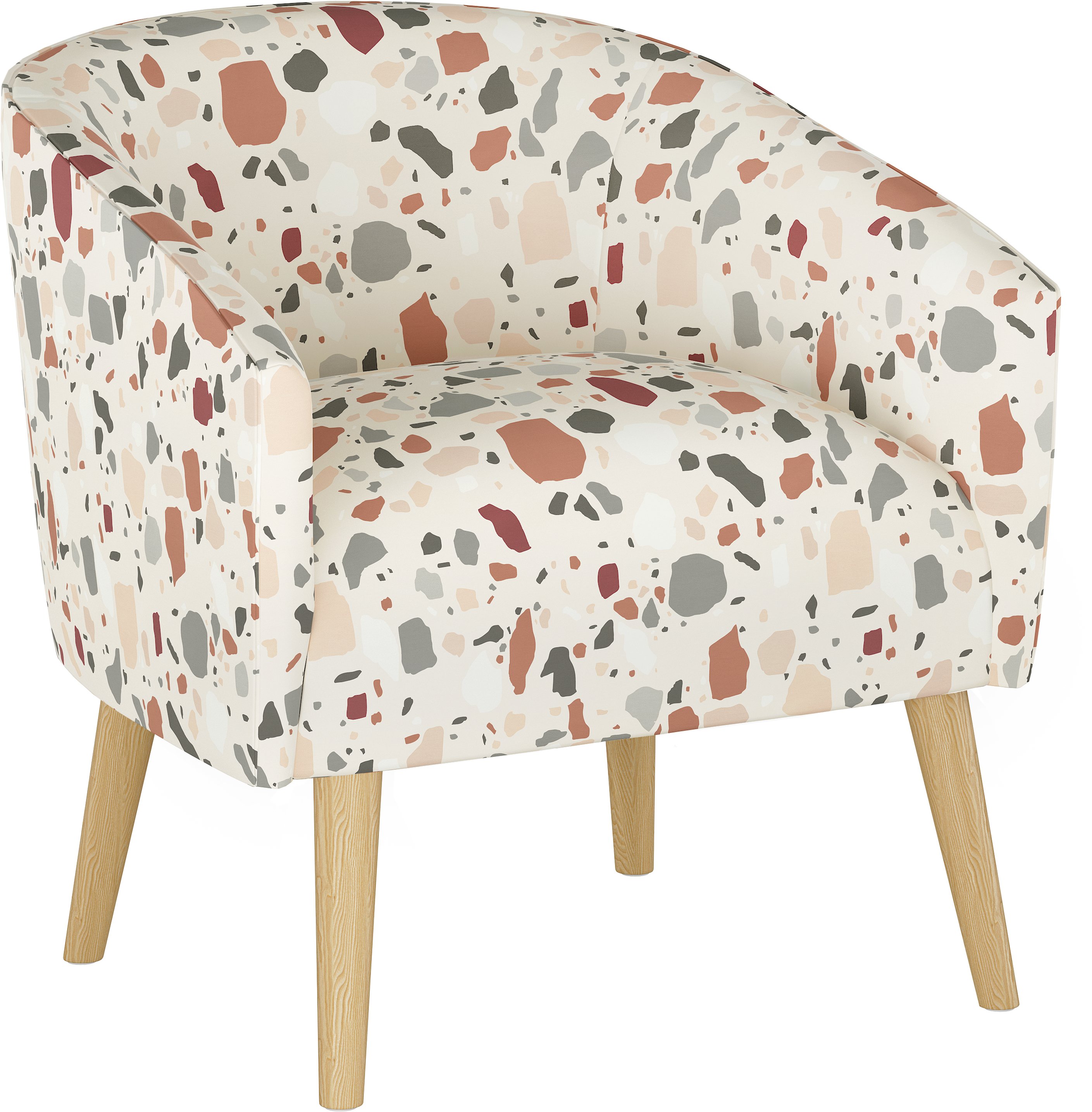47-1NATTRZRST Modern Multi Color Terrazzo Rust Deco Accent Chair-7